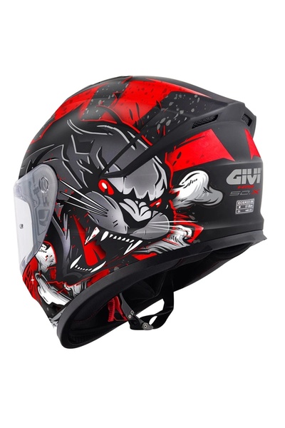 Givi 50.X WILD MAT SİYAH-KIRMIZI KASK