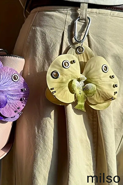 MİLSO Charm cu flori cu detalii de piercing |   Geantă cu umeraș metalic cu a...