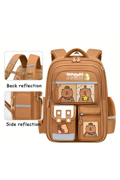 BABUN 3-компонентен комплект училищна чанта Capybara за момчета и момичета с калъф за моливи и кутия за обяд