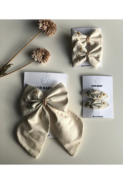 SOFT 3 lü papatya set fiyonk toka çıt çıt toka kilps toka