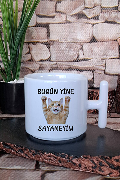 giftkonsept أنا أشتاقي مرة أخرى اليوم - كوب قهوة لاتيه مطبوع عليه قطة مضحكة