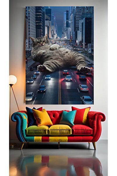 özkacar GIGANT CAT V1 Tablou pe pânză pentru decorarea casei, perete, salon, ...