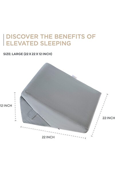 Eworld Adjustable Memory Foam Wedge Pillow, 7 Inclines for Pain Relief, Reflux & Post-Surgery Support