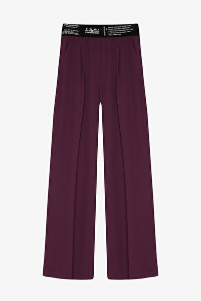 Quzu Жіночі чорні гумові штани з деталями Штани 23Y71153-Мурдем