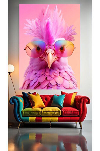 özkacar ÇILGIN HOROZ V1 Ev Duvar Salon Güzellik Salonu Ofis Dükkan Dekarasyon Kanvas Tablo