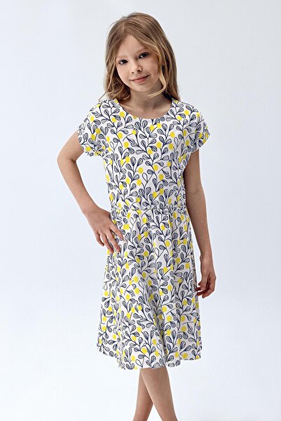 Brix Рокля с къси ръкави и момичешки мотив Модел Цвят
