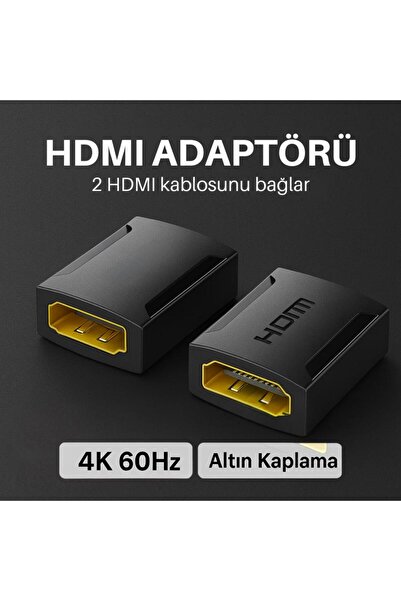 coofbe Essager Altın Kaplama 4K 60Hz HDMI to HDMI Çevirici HDMI Uzatma Ekleme Aparatı HDMI Birleştirme Apa