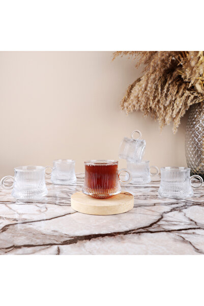 Lüks Sepeti Linar - Luxury Tea Cup Set 6 Pieces Mug with Handle 140 ml