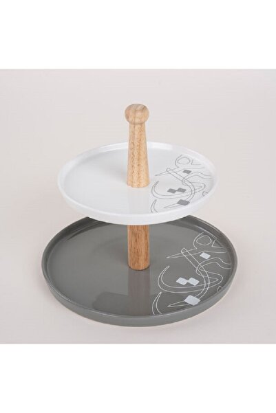 LA MESA Calligraphy 2 Tier Cake Plate