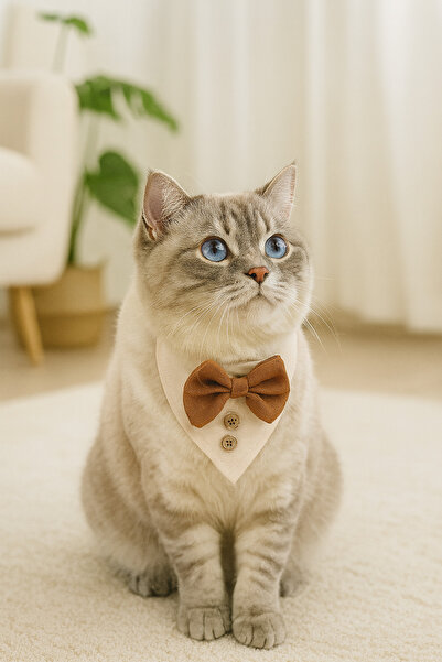 Quun Kedi Köpek Yakalık Aksesuar – Papyonlu, Rahat ve Ayarlanabilir Tasma