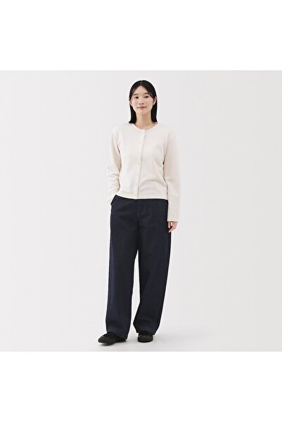 Muji Kapok Blended Denim Wide Tapered Pants