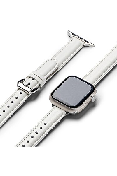 Stef's Cat Strap for Apple Watch SE 40mm, U58, Genuine Leather, White