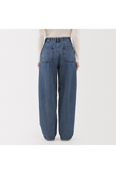 Muji Kapok Blended Denim Wide Tapered Pants