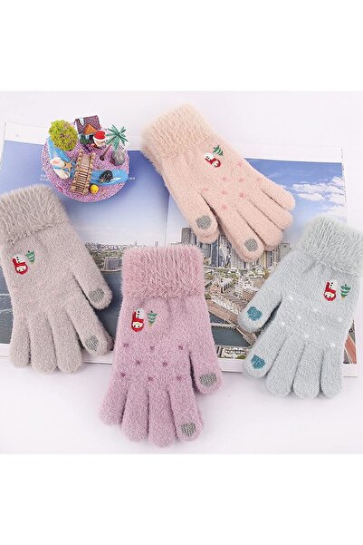 Stef's Cat Mănuși de damă, 21 cm, albe/roz,