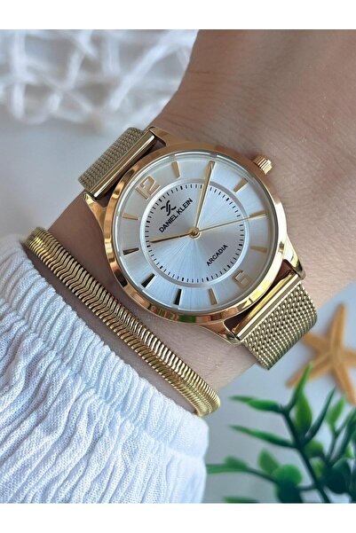 Daniel Klein Steel Cord 3 Atm Water Resistant Special Design Women Wrist Watch+Bracelet Vs.Blkt.0594