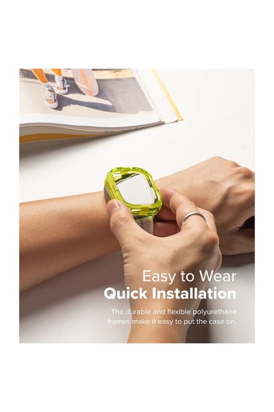 Stef's Cat Husa pentru Apple Watch Ultra/Ultra 2, I55, Policarbonat, Neon Green