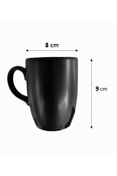 PUFFIN Keramika Mat Siyah Bulut Kupa 9 Cm 1 Adet