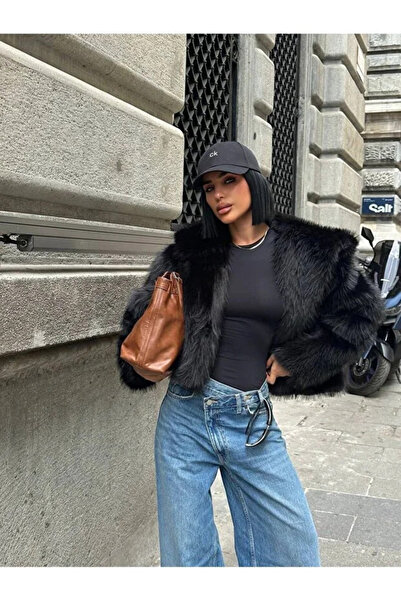 Mivelya Palton de blană căptușit pentru femei