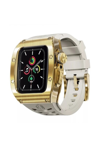 Stef's Cat Protective Case for Apple Watch 7/8/9 45mm + Strap, U71, Polycarbonate, Gold