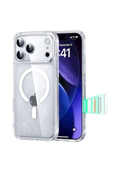 Stef's Cat Husa pentru iPhone 17 Pro Max, Classic Hybrid HaloLock, S59, Poliuretan, Clear Shimmer