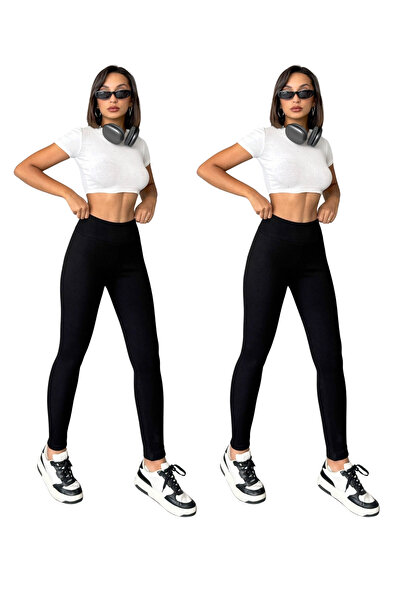 KAPHONE Γυναικείο χειμερινό πλεκτό κολάν με ψηλόμεσο κορδόνι