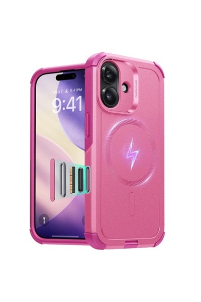 Stef's Cat Husa pentru iPhone 17, Cyber ​​Halolock, S64, Policarbonat, Ροζ