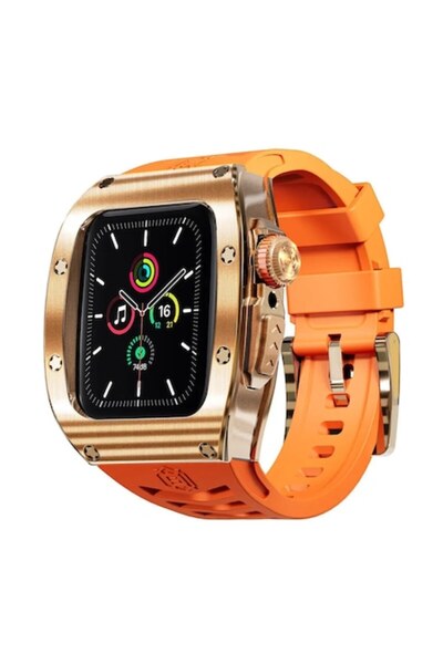 Stef's Cat Protective Case for Apple Watch 4/5/6/SE 44mm + Strap, Rose Gold
