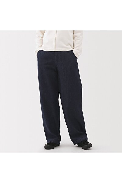 Muji Kapok Blended Denim Wide Tapered Pants