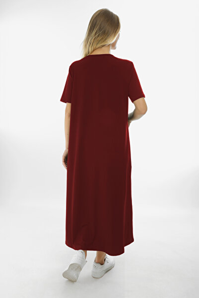 Almila Κοντομάνικο Maxi Χτενισμένο Βαμβακερό Φόρεμα 2029 - Μακρύ Χτενισμένο Βαμβακερό Φόρεμα