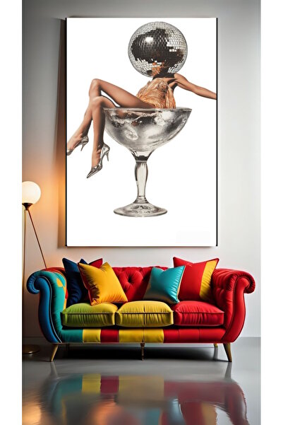 özkacar DİSKO TOPU OLMUŞ KADIN Ev Duvar Salon Güzellik Salonu Ofis Dükkan Dek...