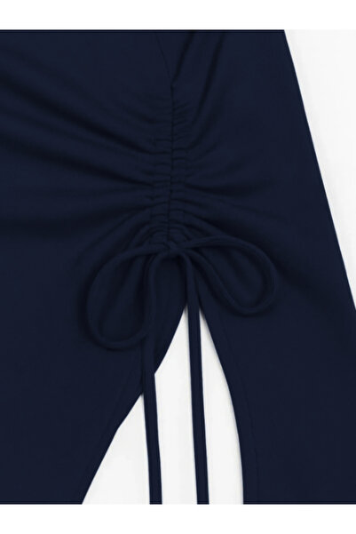 MOONBULL Women's Asymmetrical Cut Side Gathered Winter Long Spanish Sleeve Blouse