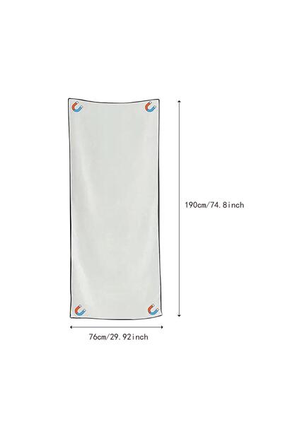 Innovium Innovium™ Magnetic Corner Towel, White, 190x76 cm, Easy Attachment to Metal Surfaces, 400g