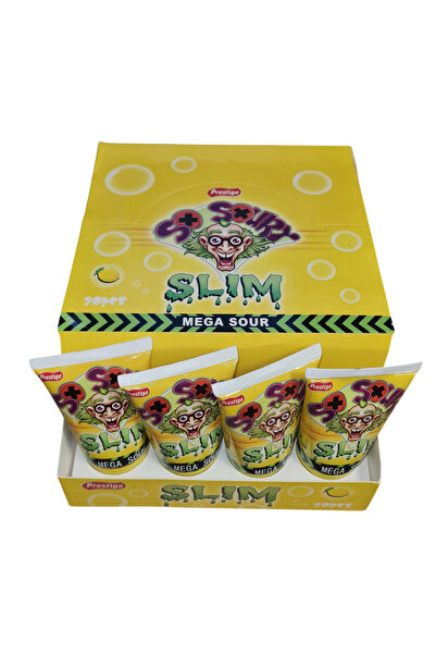 Prestige Mega Sour Tube Gum, Lemon Flavor, 30gr x 20 pieces