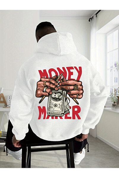uyguntarz Unisex Money Maker Printed Design Oversize Sweatshirt