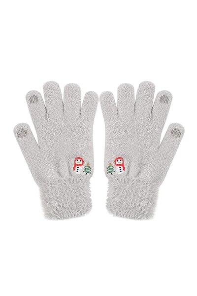 Stef's Cat Women's Gloves, 21cm, Mink Fur, Gray