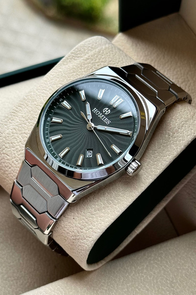 Store Steel Calendar Tissot Prx Model Silver Inside Green Men's Watch with Box Guaranteed