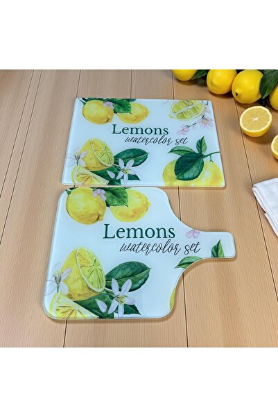 Online Home Market مجموعة من 2 لوح تقطيع من الزجاج المقسى للخضروات والفواكه (لوح تقطيع مستطيل وبحمالة)