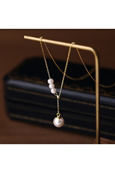 SIC MODA 925 Silver Necklace, Minimalist with Pearl, 6100