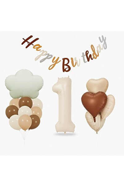 parti show Ρετρό Σετ Μπαλονιών για 1 έτος γενεθλίων