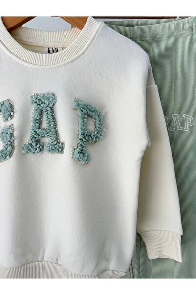 Kidmark Çocuk Modası طقم بناتي مطرز بالزهور ثلاثية الأبعاد ملونة 100% قطن