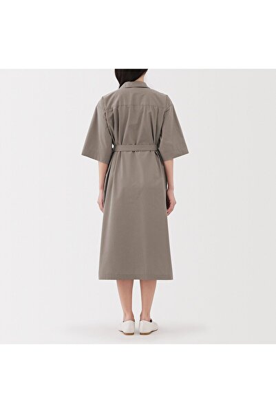 Muji Quick Dry Broadcloth 3/4 Sleeve Dress