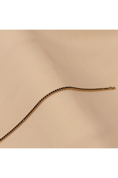 TAHAN MÜCEVHERAT Siyah Taşlı Su Yolu Modern Bileklik