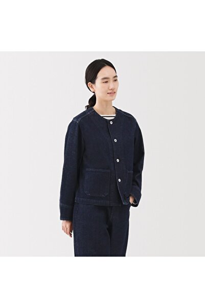 Muji سأحصل على سترة من قماش الدنيم المخلوط