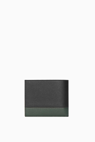 CENGİZ PAKEL Genuine Leather Stripe Detailed Horizontal Men's Wallet – 27513 - Black/Green