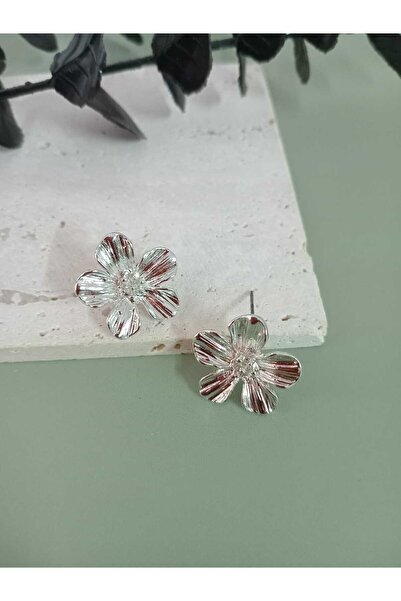 mos&more Silver Small Flower Women's Earrings