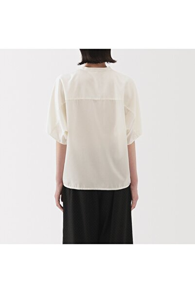 Muji Lyocell Blended 1/2 Sleeve Blouse