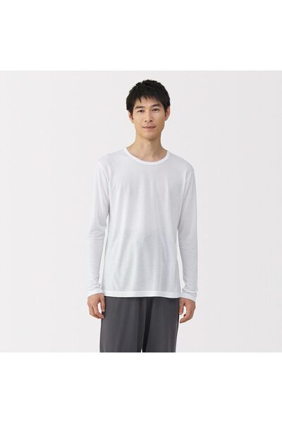Muji Lyocell Blended Crew Neck Long Sleeve T-Shirt