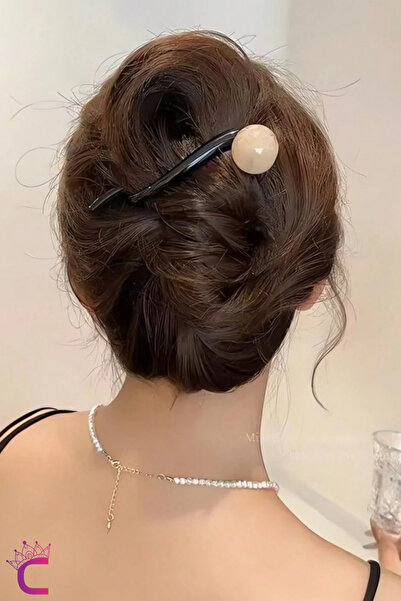 Cinderella Agrafă de păr vintage, retro, elegantă, de culoare neagră, cu perl...