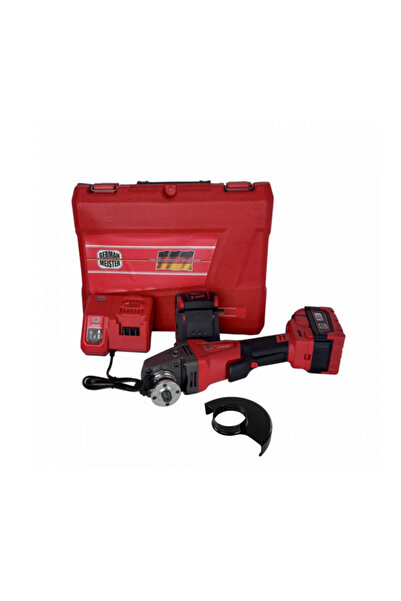 German Meister Angle Grinder / Flex with 2 Batteries, 36V, 8Ah, 10,000 RPM, Red