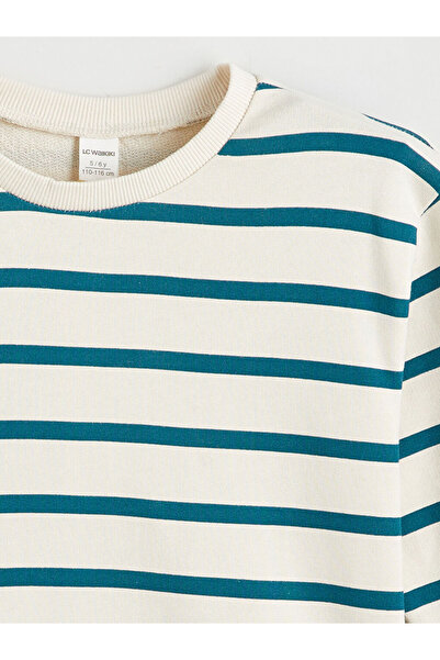 LC Waikiki Timeless Recommendations from Timeless Store | Crew Neck Striped Boy's Sweatshirt